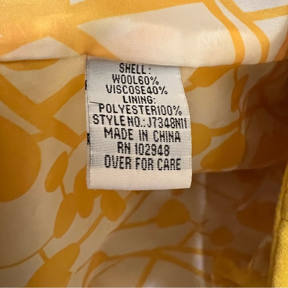 Emily in Paris inspo wool Yellow Trench pea long Coat fitted single breast - Picture 5 of 5